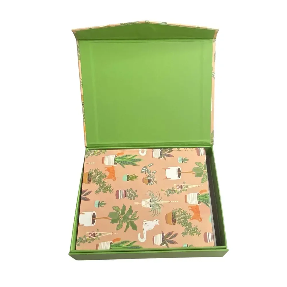 American Greetings Cats & Houseplants Stationery Note Cards Set Magnetic Box